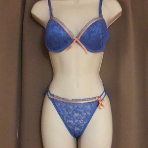 Donna Loren blue bra and panty set.